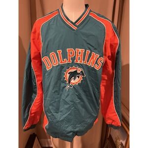 NFL Apparel Men's Miami‎ Dolphins Pull Over Coat Medium Vintage
